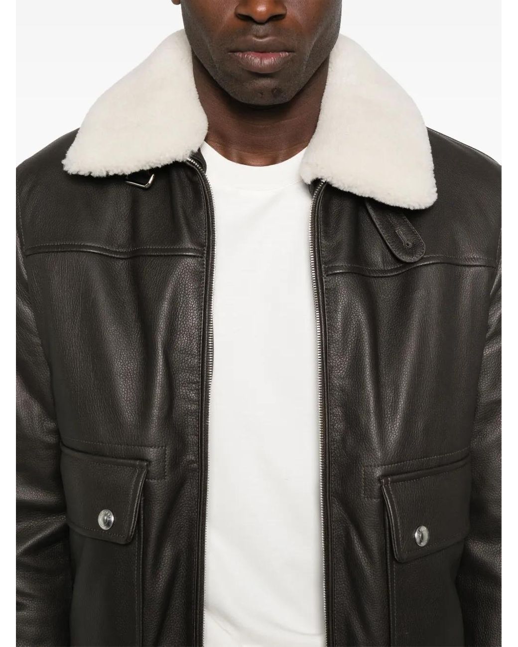 Eleventy Bomberjacke Aus Shearling in Black für Herren