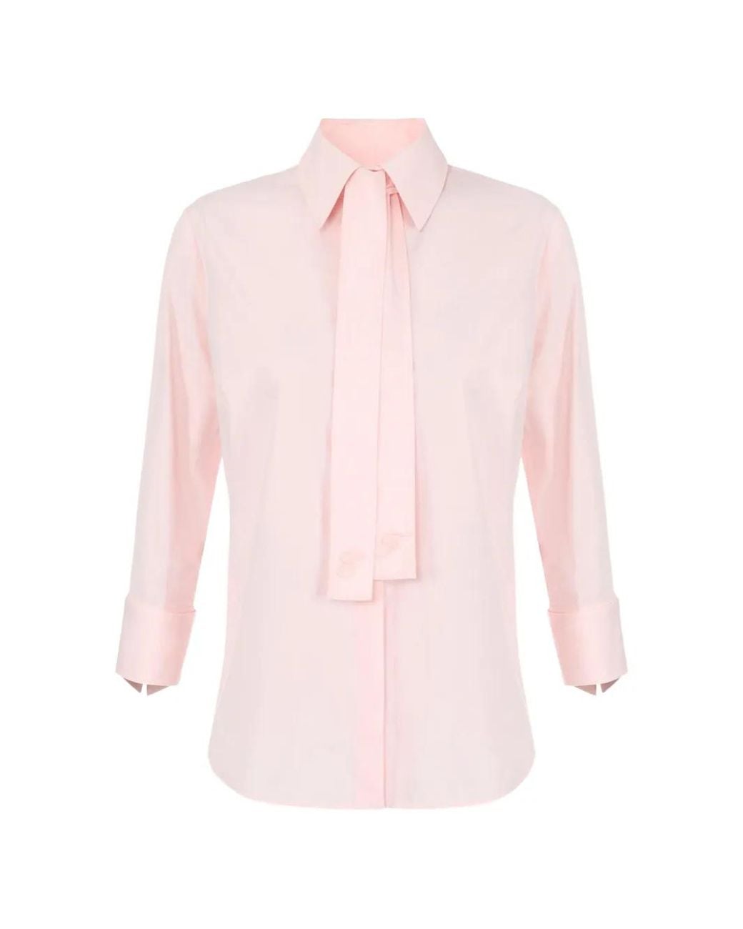 Elisabetta Franchi Pink Cotton Shirt With Sashes