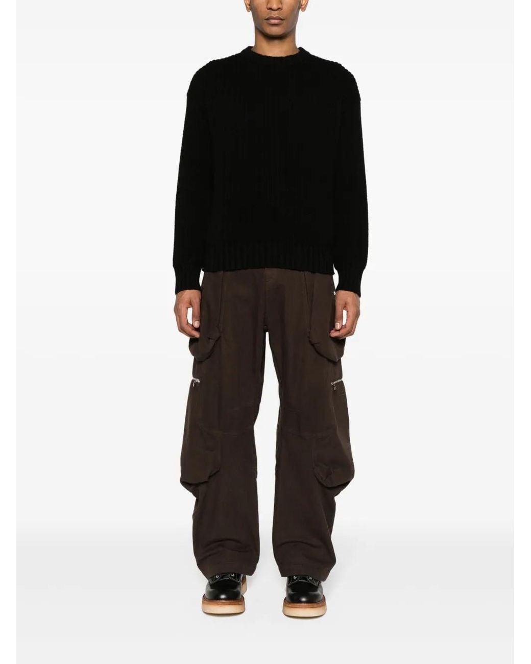 Alanui Black Finest Drop-Shoulder Jumper for men