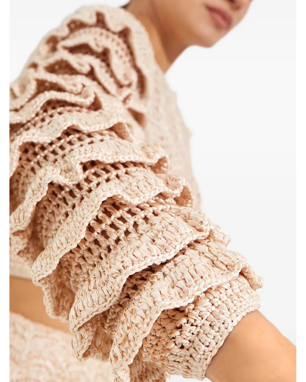 LoveShackFancy Junice Vest Met Ruches in het Natural
