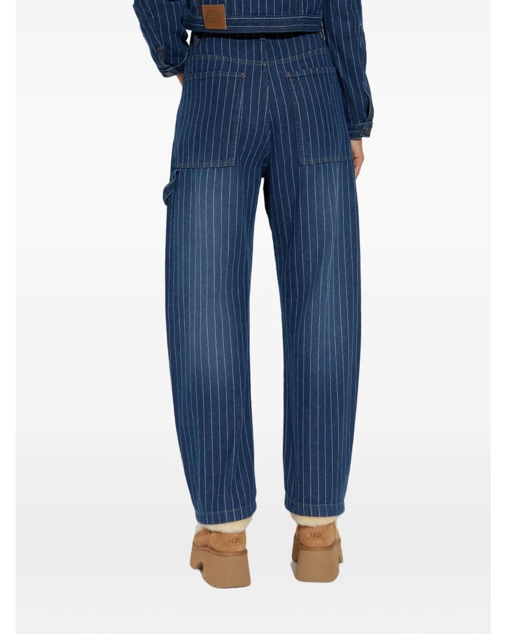 Munthe Blue Pinstripe Utility Trousers