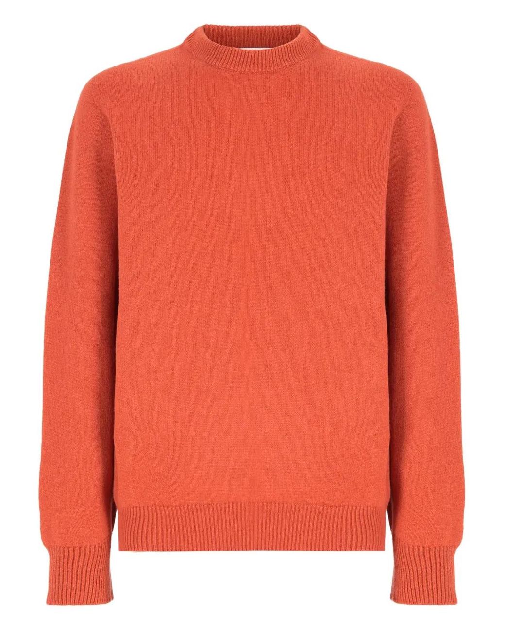 Crew Neck Laneus Sweater Laneus Crew-Neck Sweater In Orange For