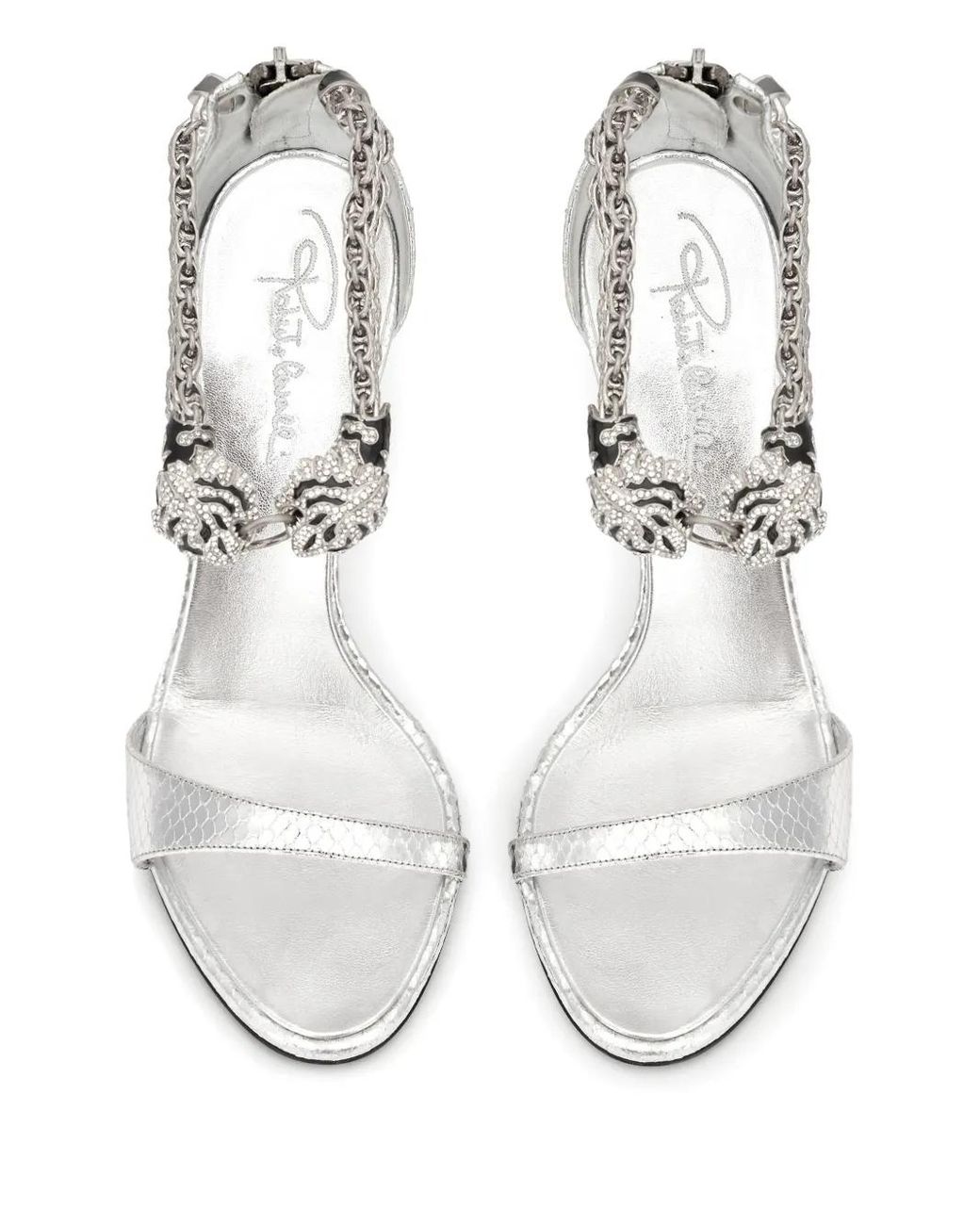 Roberto Cavalli White Jewel Tigers Sandals