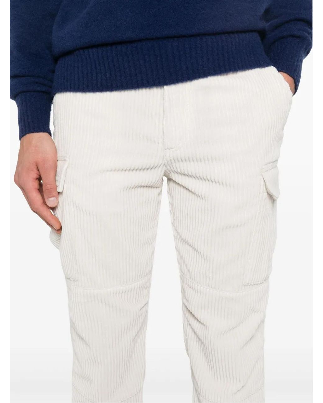 Eleventy White Cotton Trousers for men