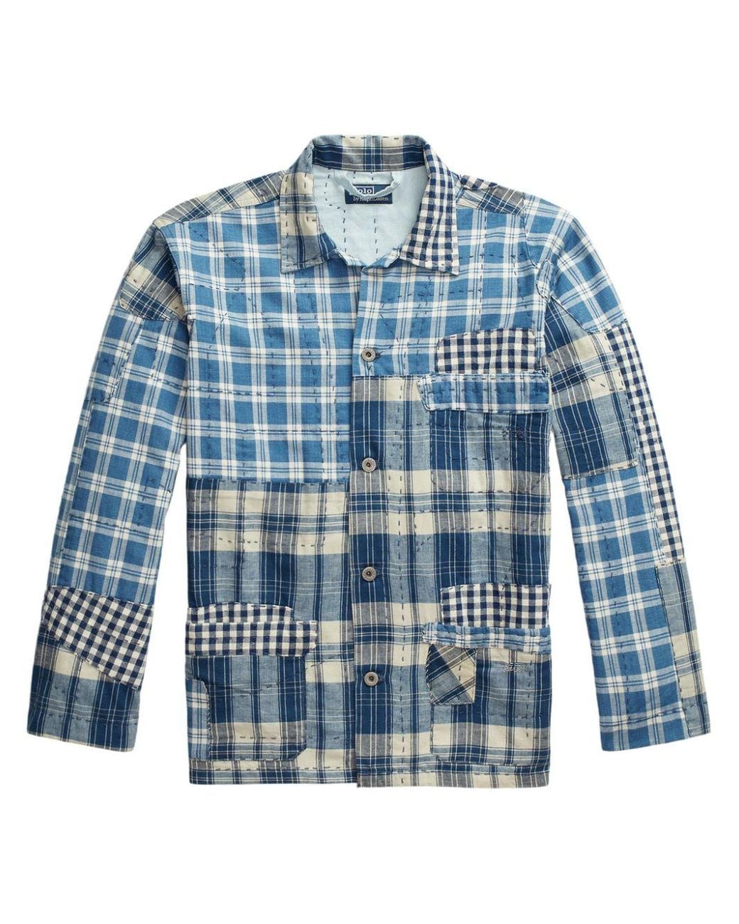 Polo Ralph Lauren Patchwork 長袖シャツL 新品 polo-ralph-lauren-blue-Chemise
