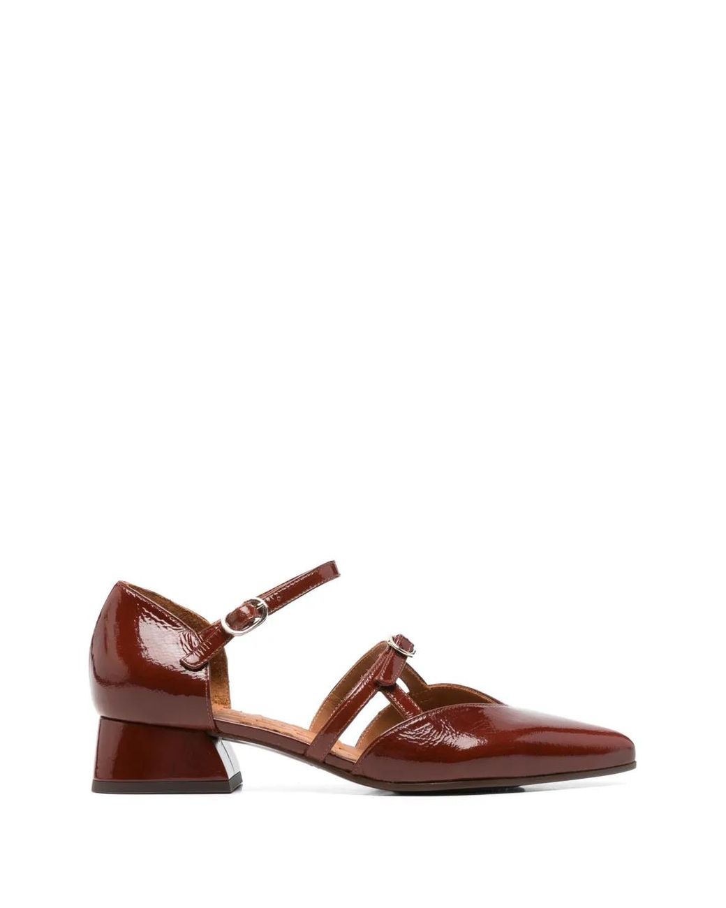 Chie Mihara Brown Buckle-Fastening Pointed-Toe Loafers