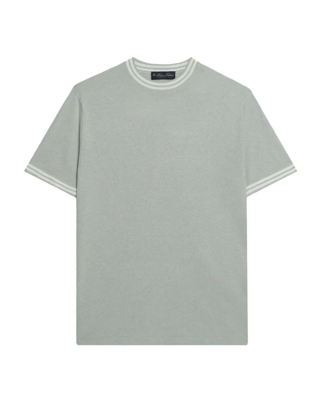 Brooks Brothers Gray Ribbed-Trim T-Shirt for men
