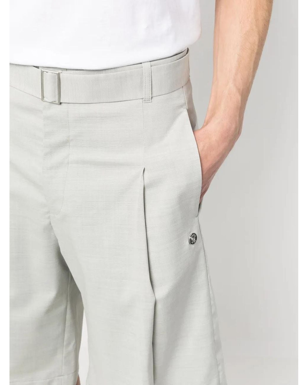 Etudes Studio White Pleated Wide-Leg Shorts for men