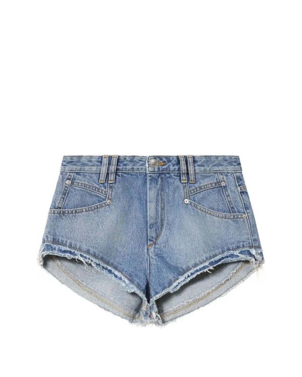 Isabel Marant Blue Denim Mini-Shorts