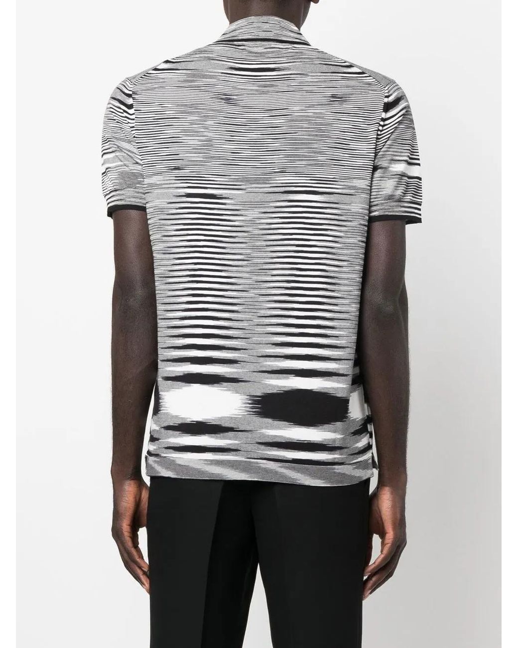 Missoni Gray Marl-Knit Polo Shirt for men