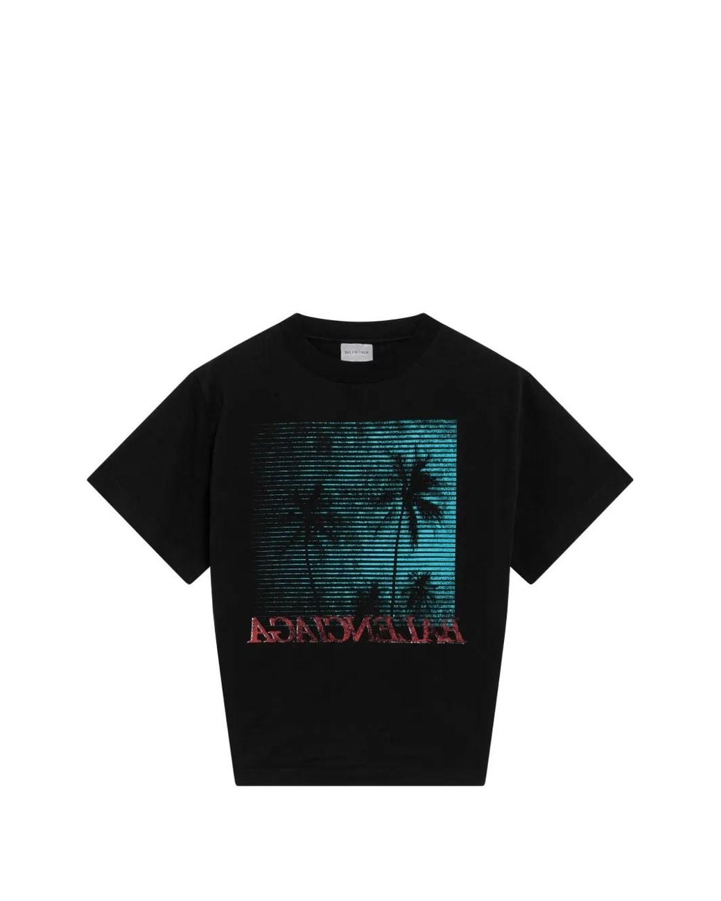Balenciaga Black Graphic-Print T-Shirt