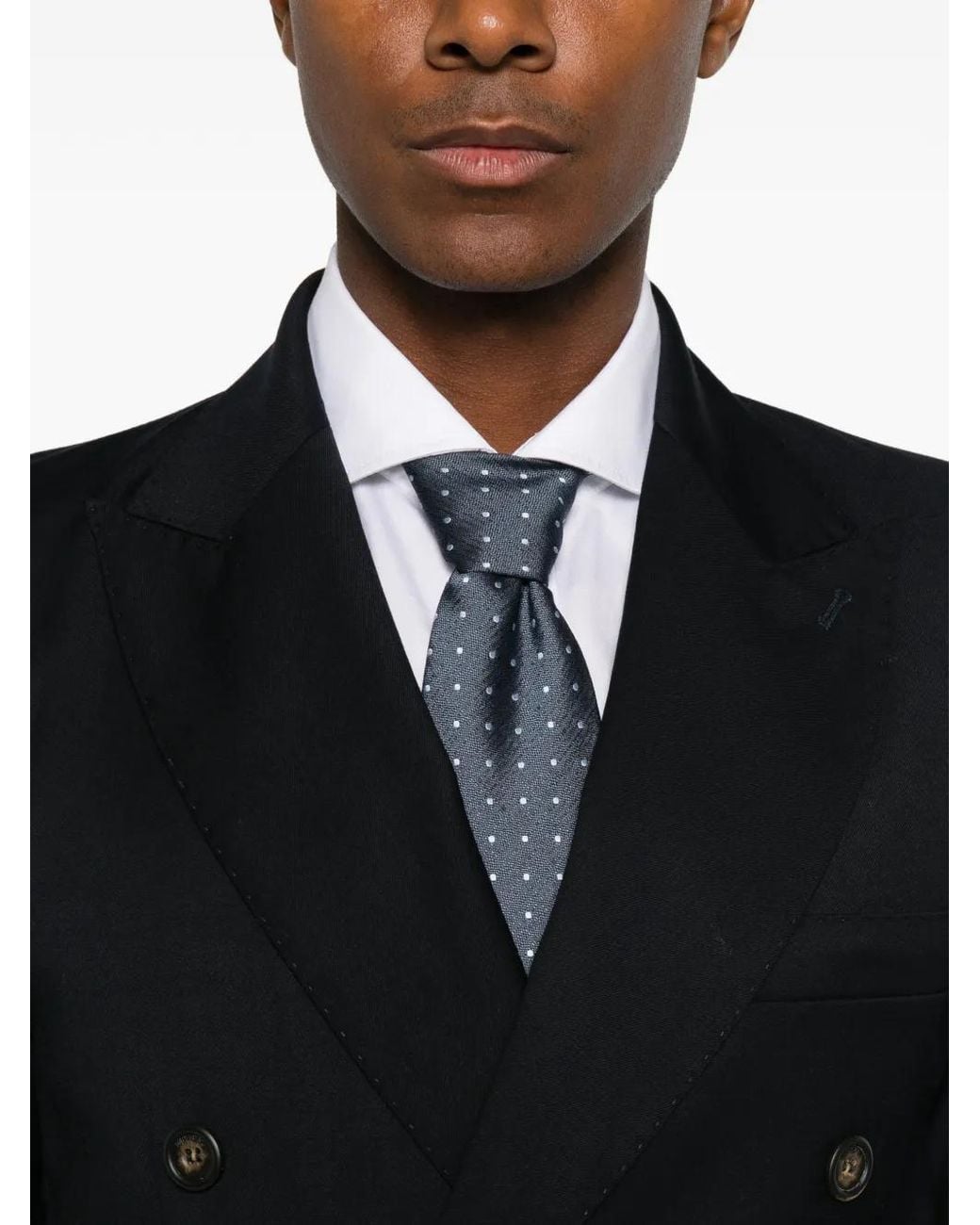 Imperial Black Double-Breasted Peak-Lapel Suit for men