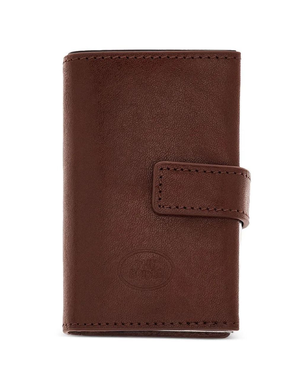 The Bridge Brown Press-Stud Leather Cardholder for men