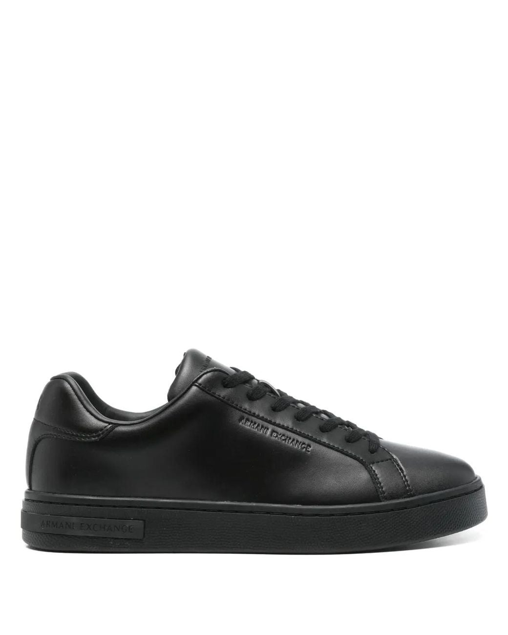 ARMANI EXCHANGE Black Leather Sneakers for men