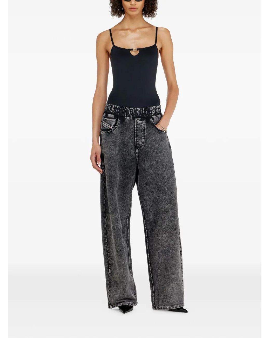DIESEL Black Adjustable Mini Bodysuit With Cut-Out Detail