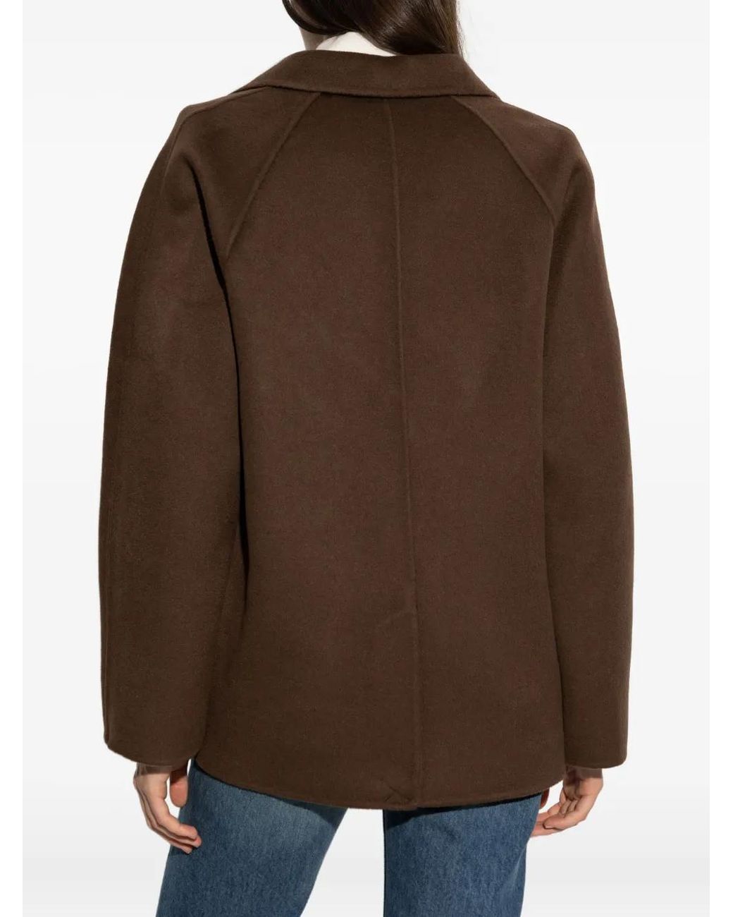 Stand Studio Brown Wool-Blend Double-Breasted Jacket
