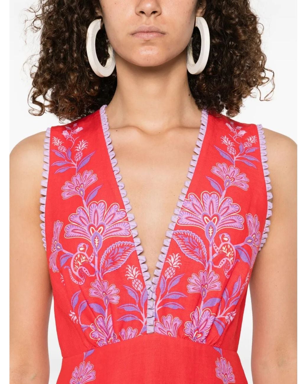 Farm Rio Red Midi Dres