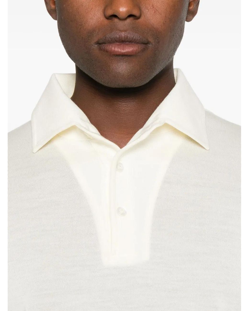 Lardini White Virgin-Wool Polo Shirt for men