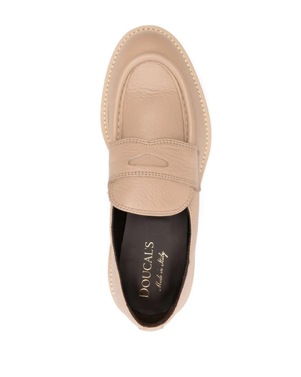 Doucal's Natural Leather Penny Loafers