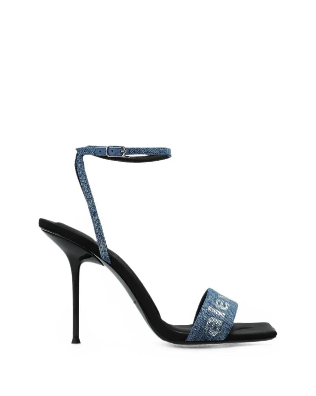 Alexander Wang White Julie Logo-Embellished Denim Sandals