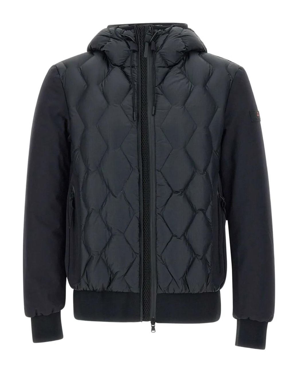 Peuterey Gray Quilted Hooded Jacket for men