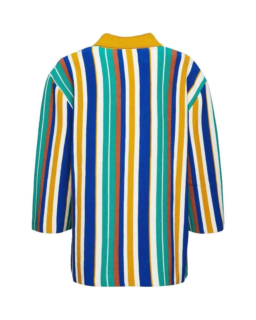 LaDoubleJ Blue Bay Polo Stripe-Pattern Jumper