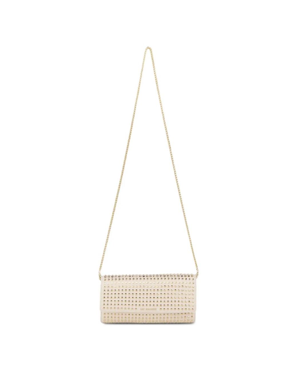 Kat Maconie White Victoria Stud-Embellished Chain-Link Shoulder Bag