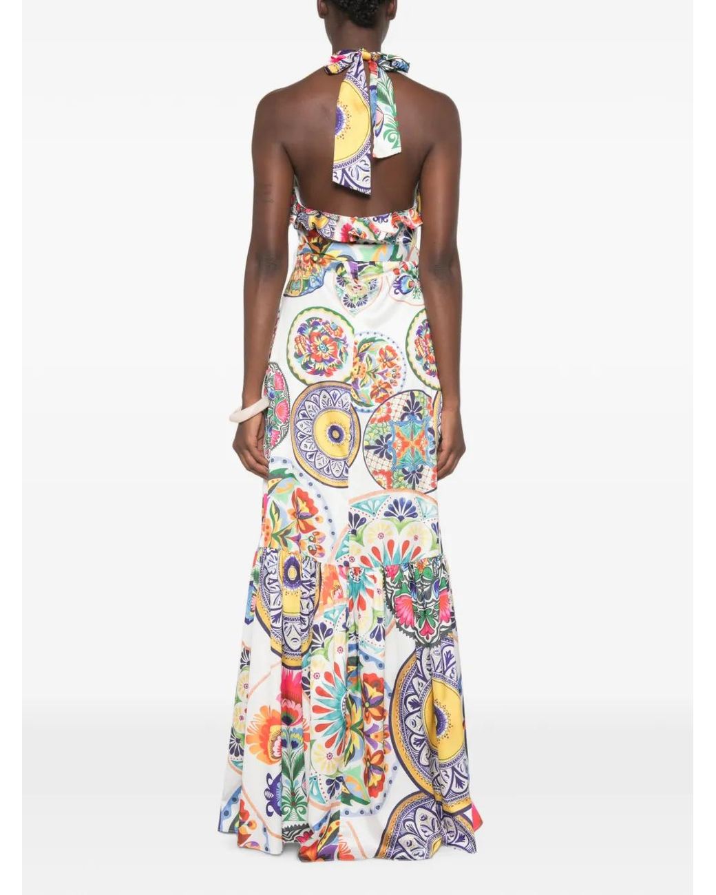 Twinset White Graphic-Print Maxi Dress