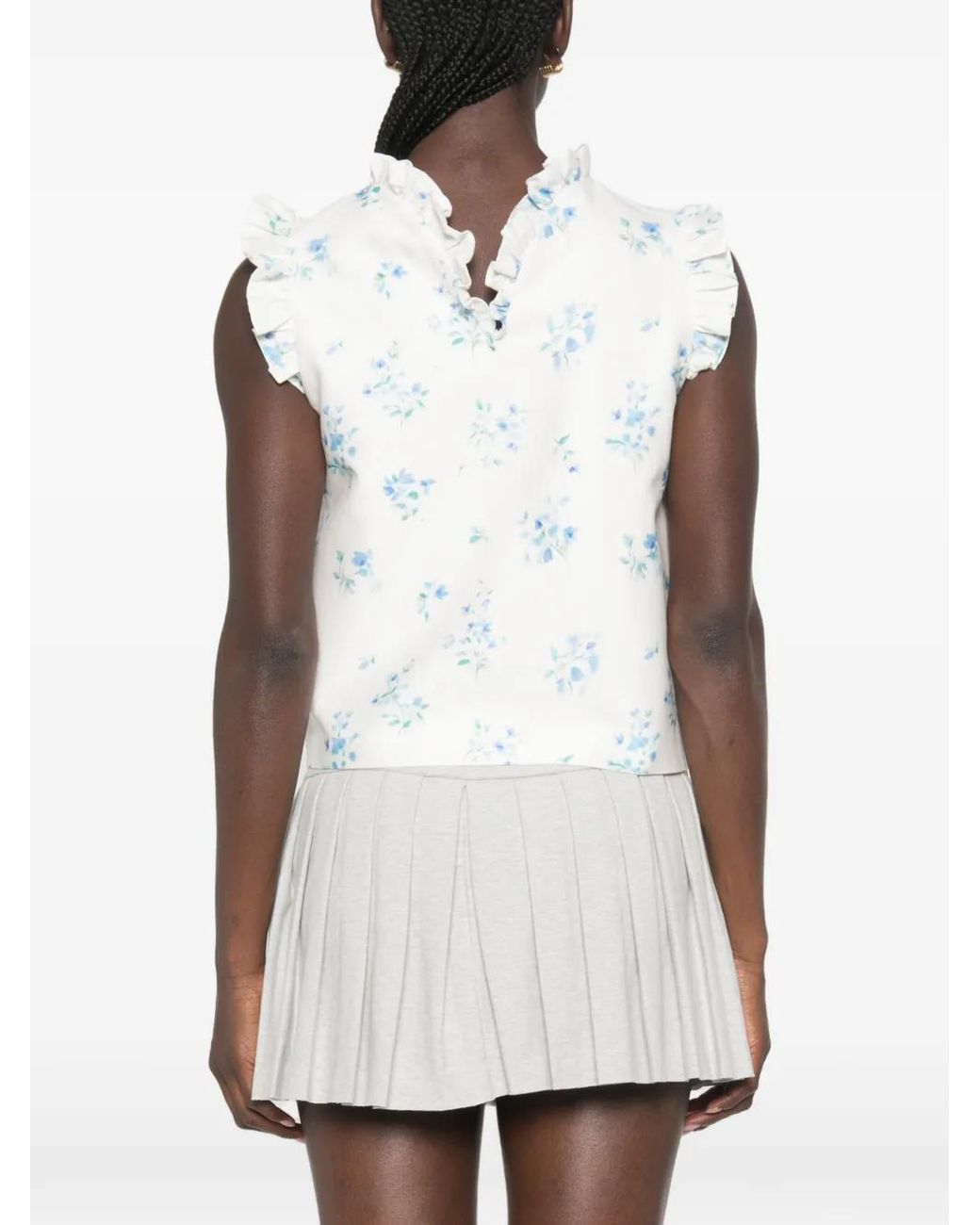 ShuShu/Tong White Floral-Print Top