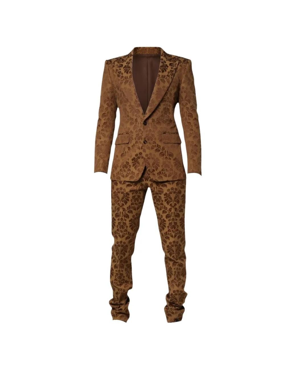 Dolce & Gabbana Brown Sicilia Floral-Jacquard Suit for men