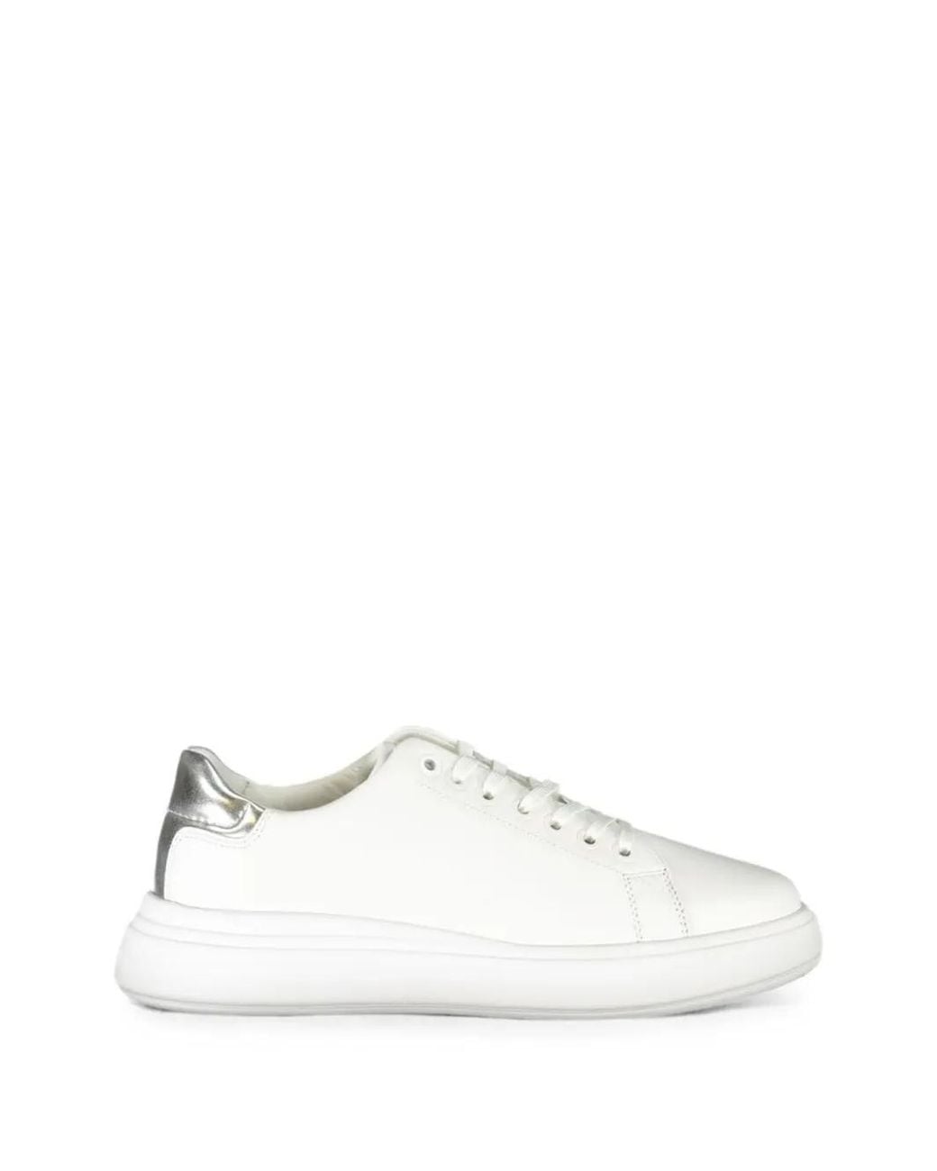 Calvin Klein White Zena Lace-Up Low-Top Sneakers