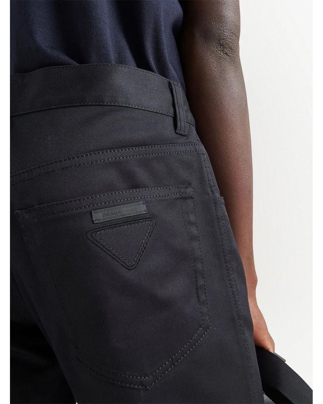 Prada Blue Stretch Drill Jeans for men