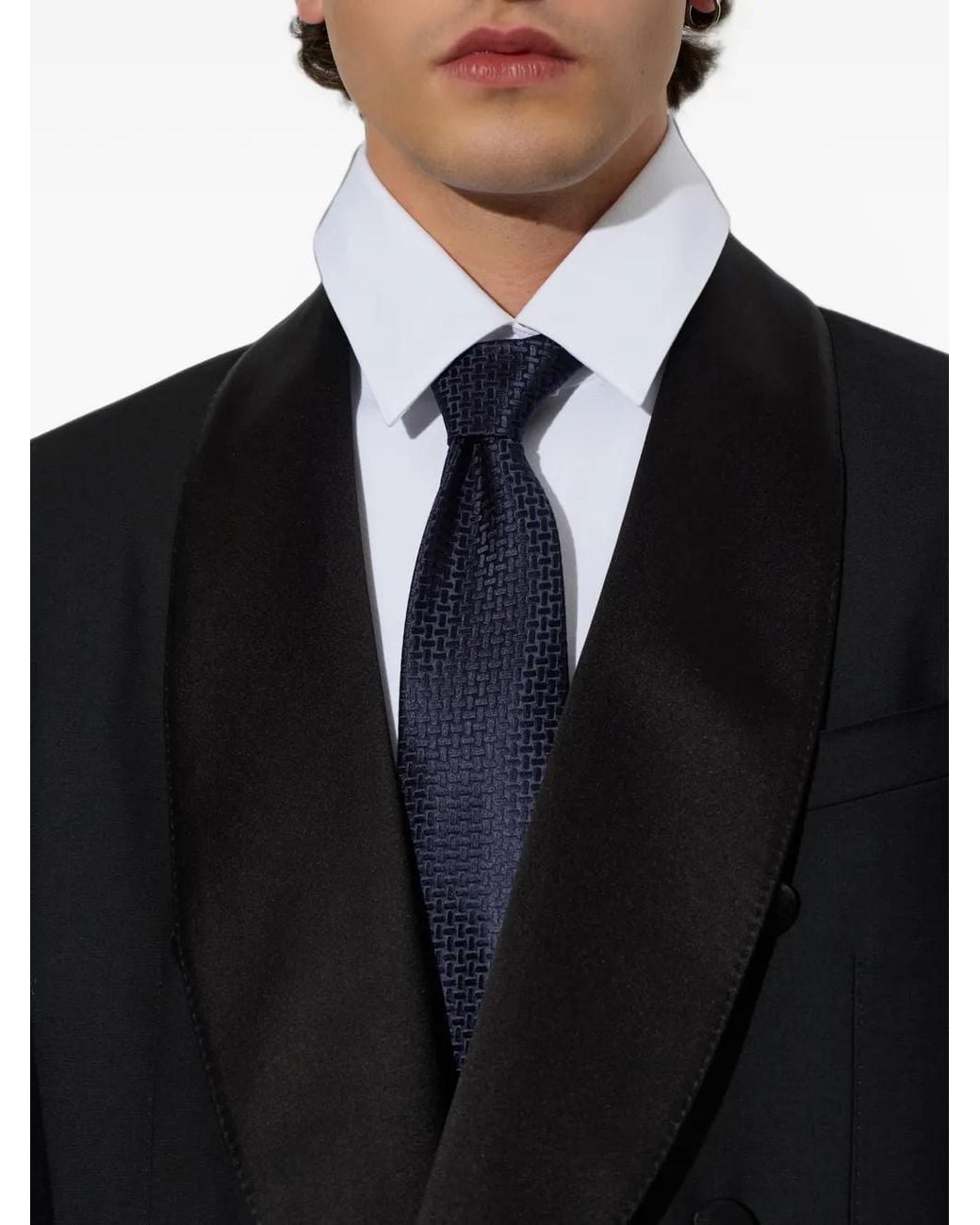 Tom Ford Blue Basketweave Silk Tie for men