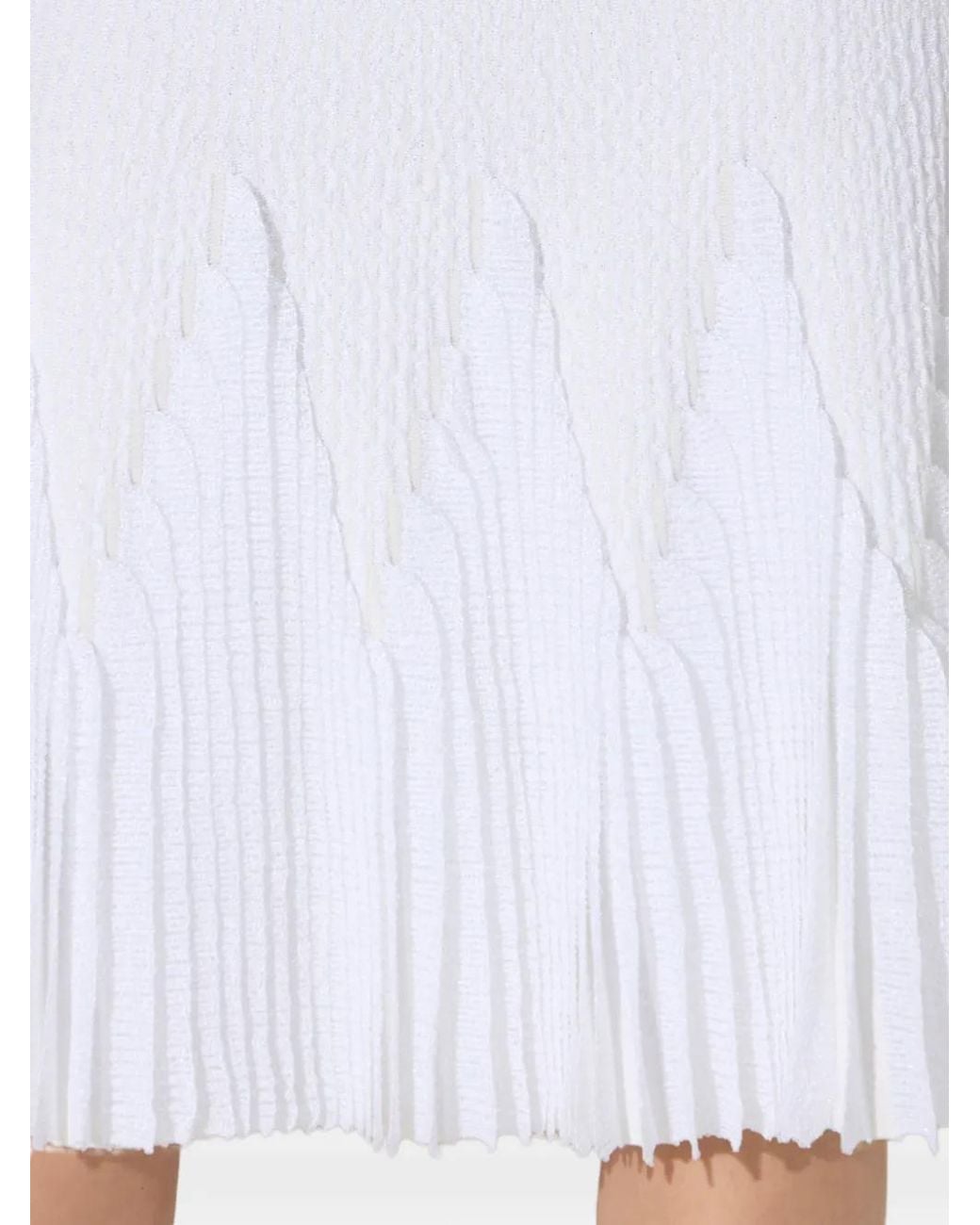Elisabetta Franchi White Knit Skirt With Ruffles