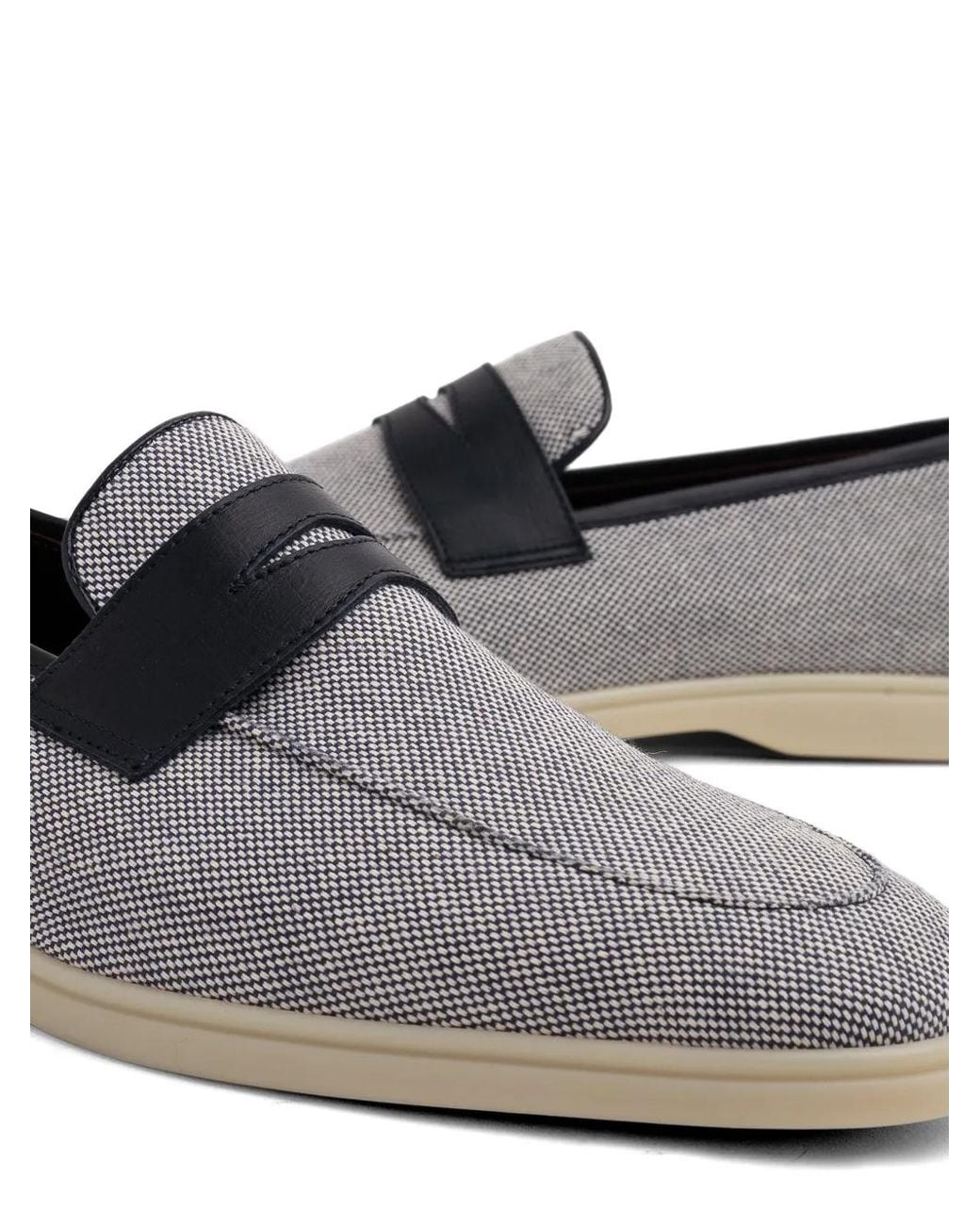 Bougeotte White Loisir Gomme Panelled Loafers for men