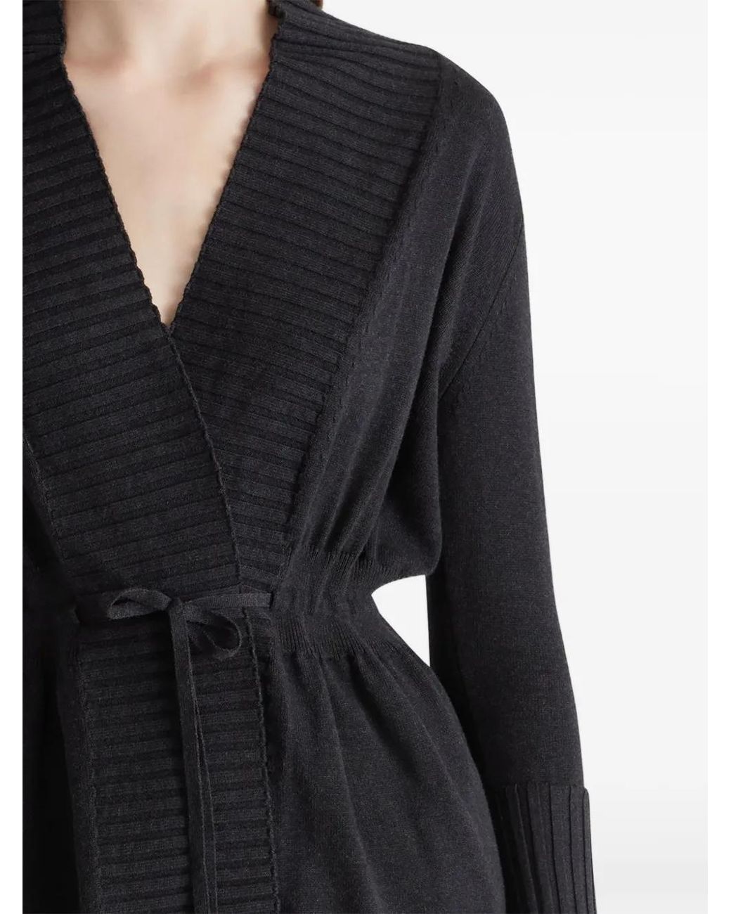 Violante Nessi Black Augusta Belted Knit Cardigan