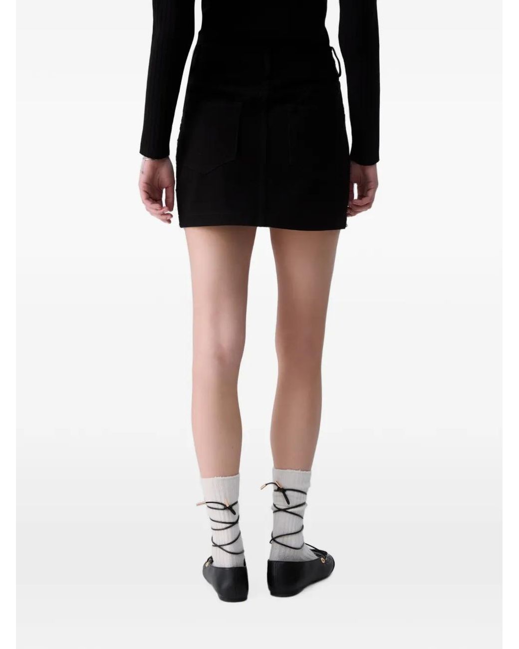 Liu Jo Black Bouclé Mini Skirt With Zip