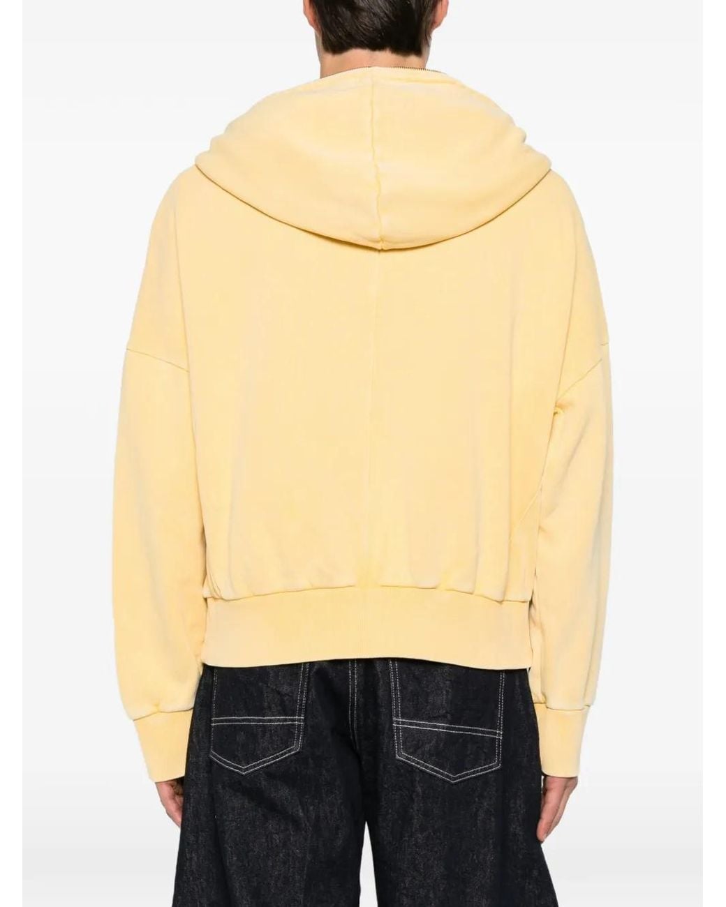 Entire studios Yellow Zip-Up Drop-Shoulder Hoodie