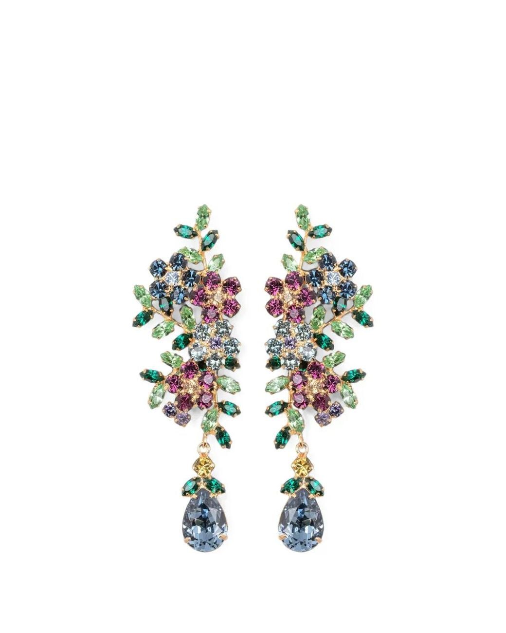 Jennifer Behr White Yasmin Crystal-Embellished Floral Earrings