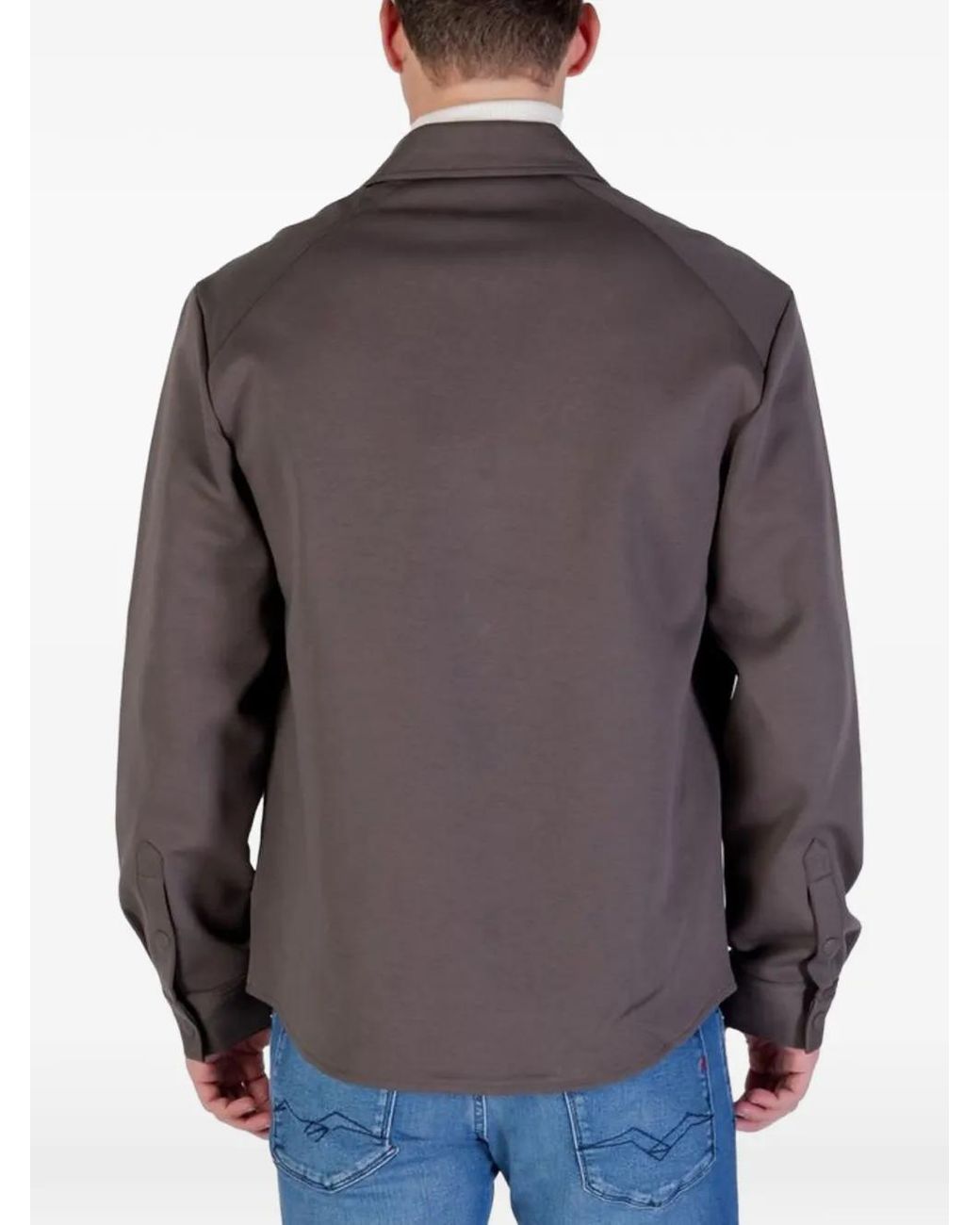 Antony Morato Gray Press-Stud Chest-Pockets Shirt for men