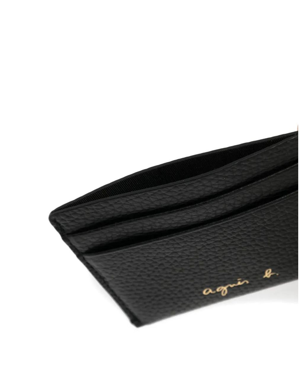 Agnes B. Black Leather Cardholder
