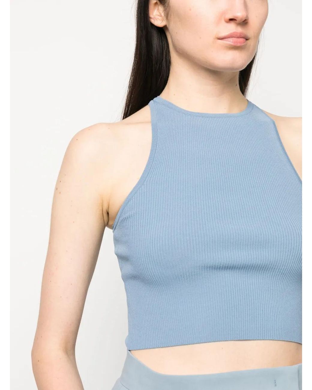 Max Mara Blue Knitted Racerback Tank Top