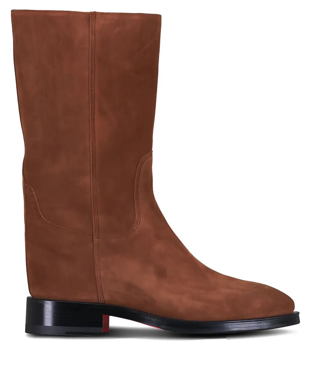 Santoni Brown Stiefel Mit Runder Kappe