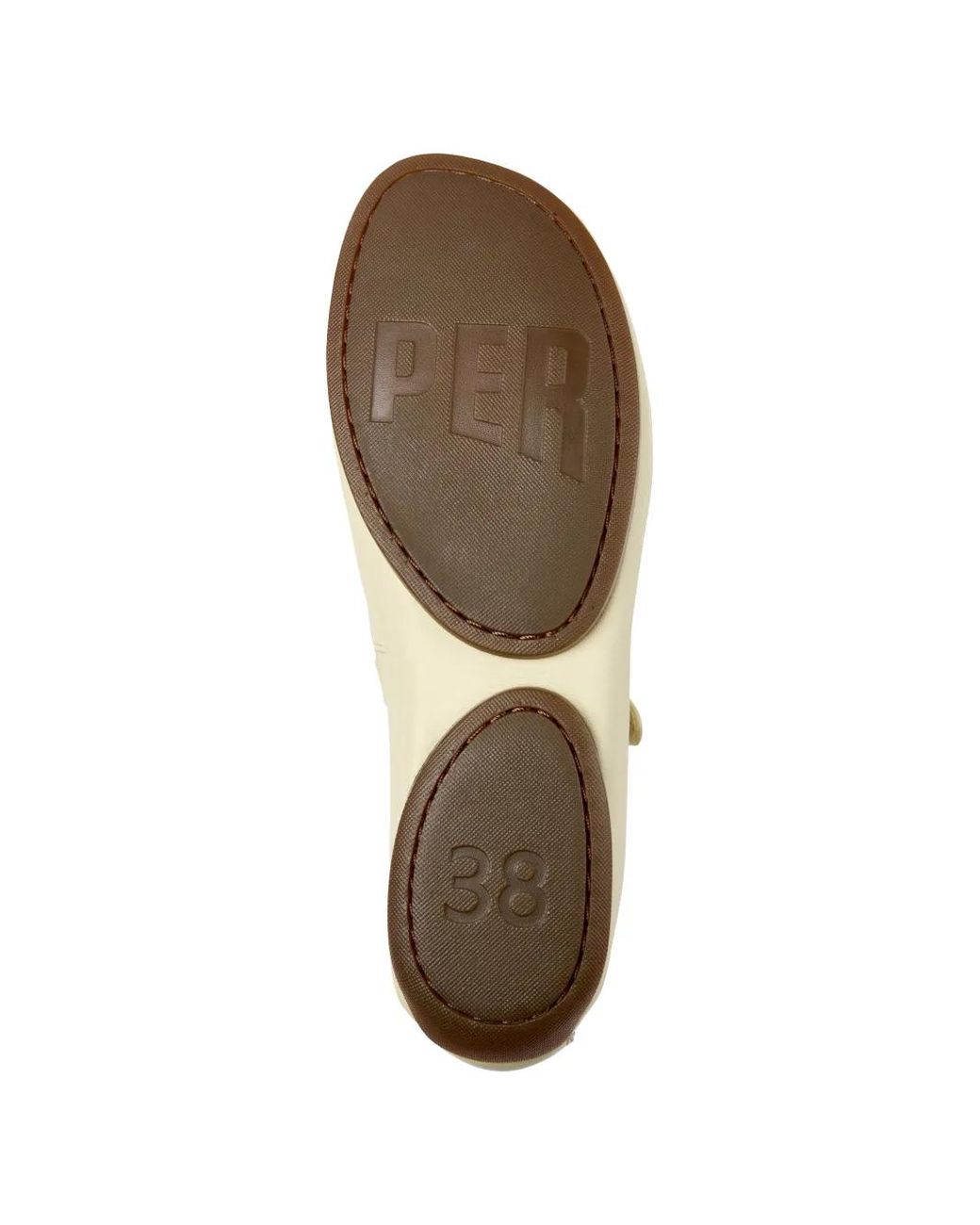 Camper White Right Nina Touch-Strap Ballet Flats