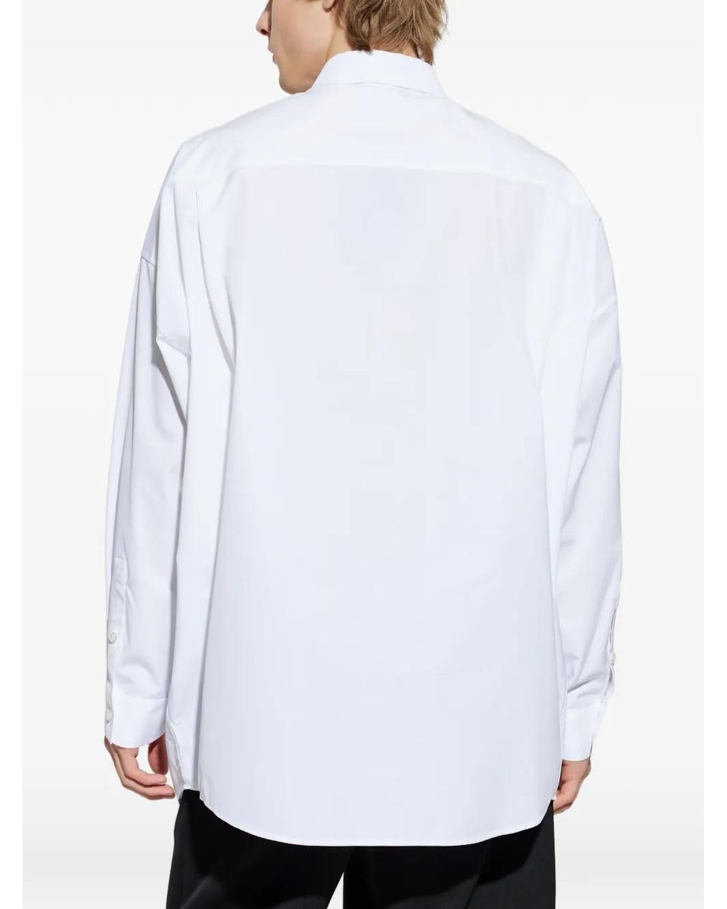 Camicia Con Logo di Balmain in White da Uomo