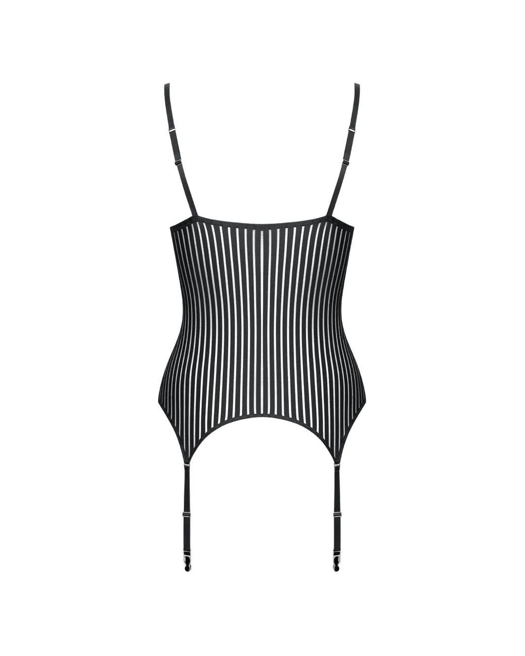 Maison Close Black Cupless Striped Corset