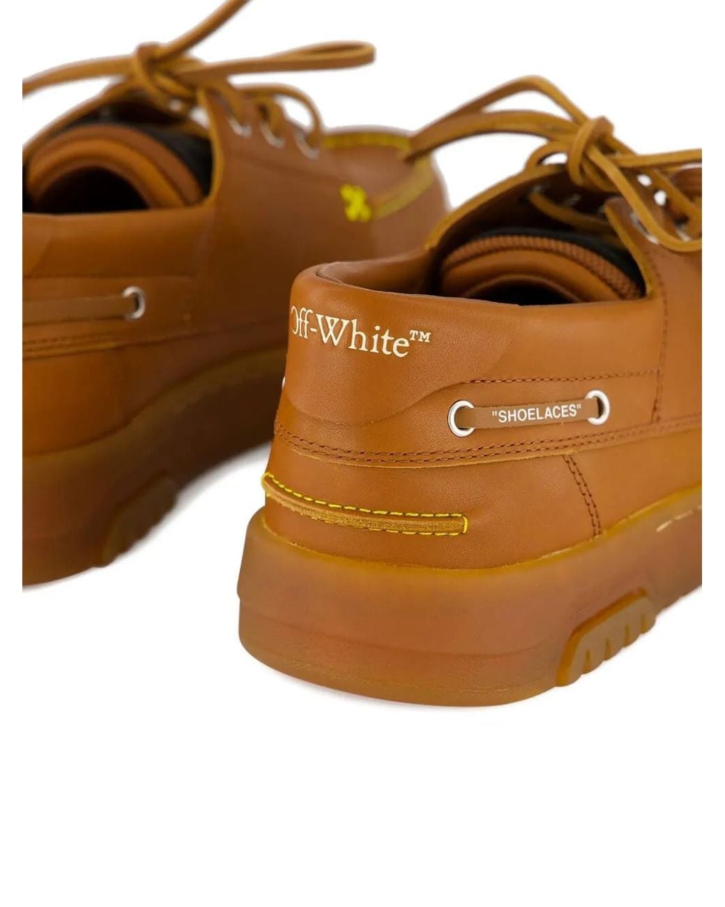 Off-White c/o Virgil Abloh Brown Leather Boat Shoes for men