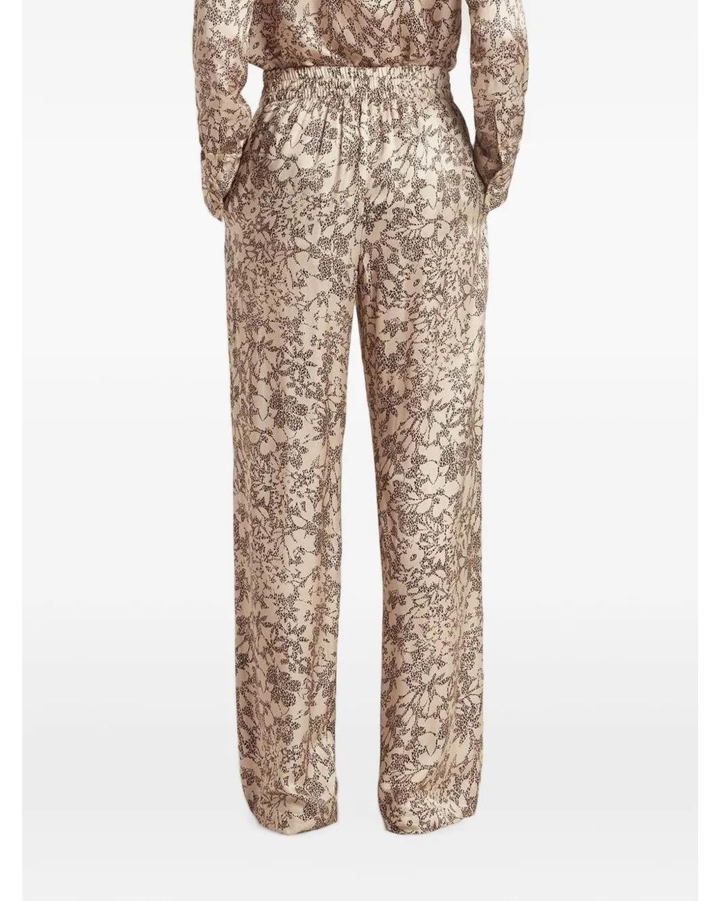 Golden Goose Deluxe Brand Natural Wide-Leg Floral Print Trousers