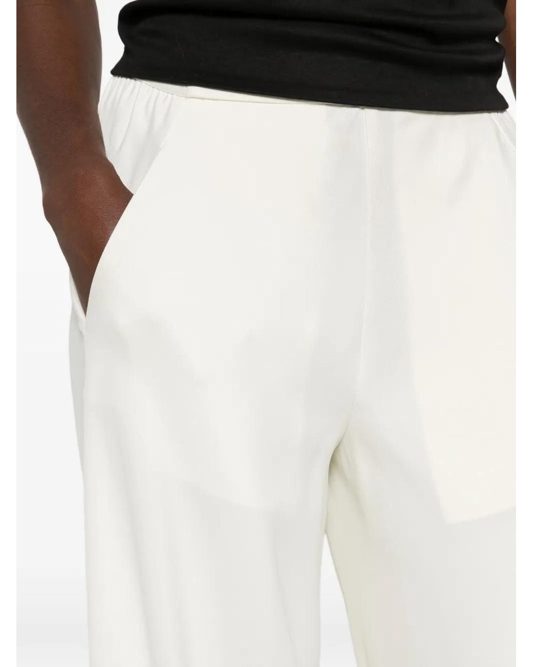 Christopher Esber White Bias-Cut Crepe Trousers