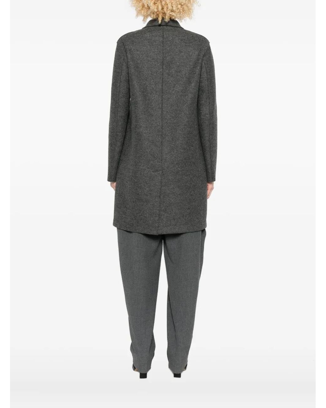 Harris Wharf London Gray Button-Front Pocket Coat